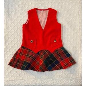 Vtg Red Plaid "Gee Wiz" girls Dress, 8-10 yrs, Preppy, School Girl, 70’s